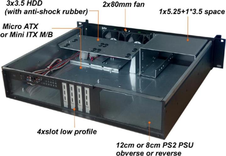 Actual product image Techly I-CASE IPC-240L - Rack - Server - Aluminium - Steel - Black - Micro ATX,Mini-I
