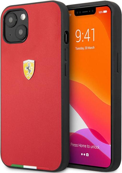 Immagine prodotto Ferrari Custodia iPhone 13 - Cover protettiva rigida Linea Bandiera italiana rossa No.166 (Apple iPhone 13)