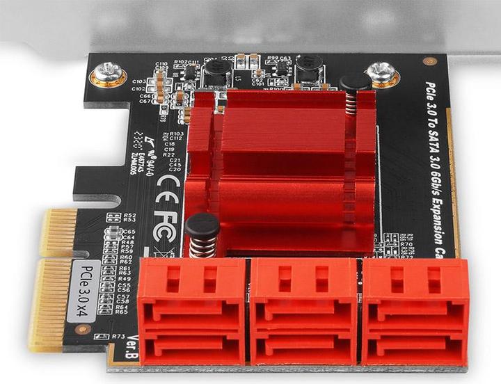 Produktbild Axagon PCES-SA6 interface cards/adapter Internal SATA