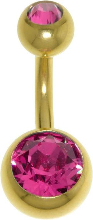 Produktbild Bijouteria Bauchpiercing (PVD Beschichtung (goldfarbig), Chirurgenstahl 316L, Premium Kristall)