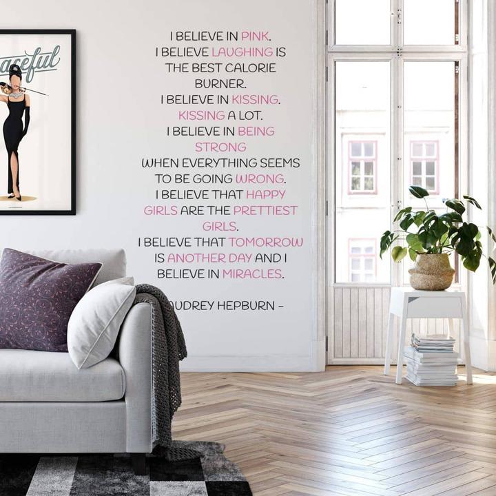 Produktbild Trenddeko I believe in pink - Audrey Hepburn (100 x 170 cm)