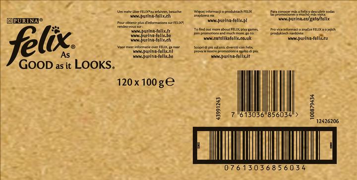 Immagine prodotto Felix Buono come sembra manzo/pollo/tonno/salmone (Senior, Adulto, 120 pz., 12000 g)