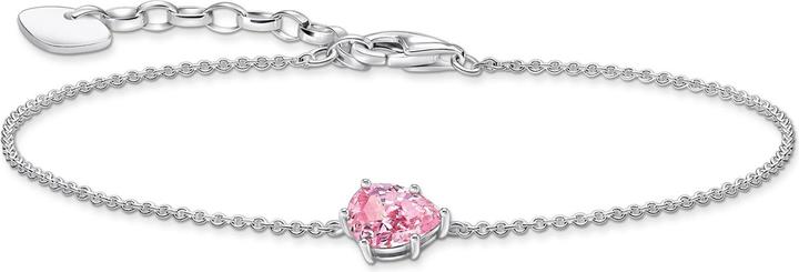 Thomas Sabo Armband mit pinkfarbenem Zirkonia-Tropfen Silber (19 cm, 925er Silber)