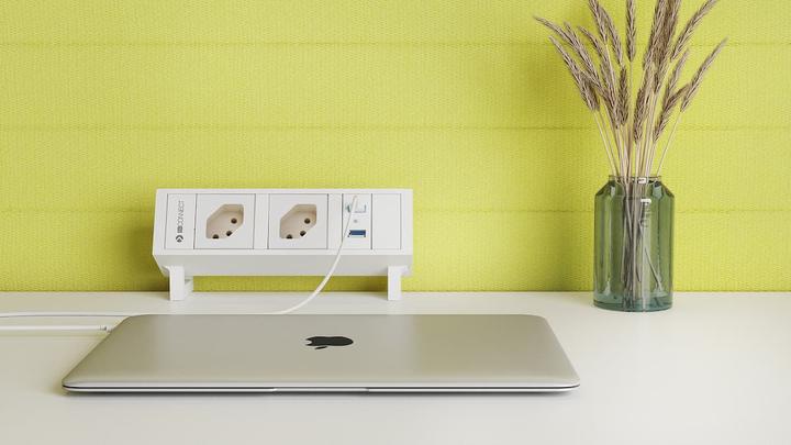 Image du produit IB Connect SUPRA bloc de prises noir 2x type 13 1x USB-C 60W (2 x, USB-C, Type 13, 0.30 m)