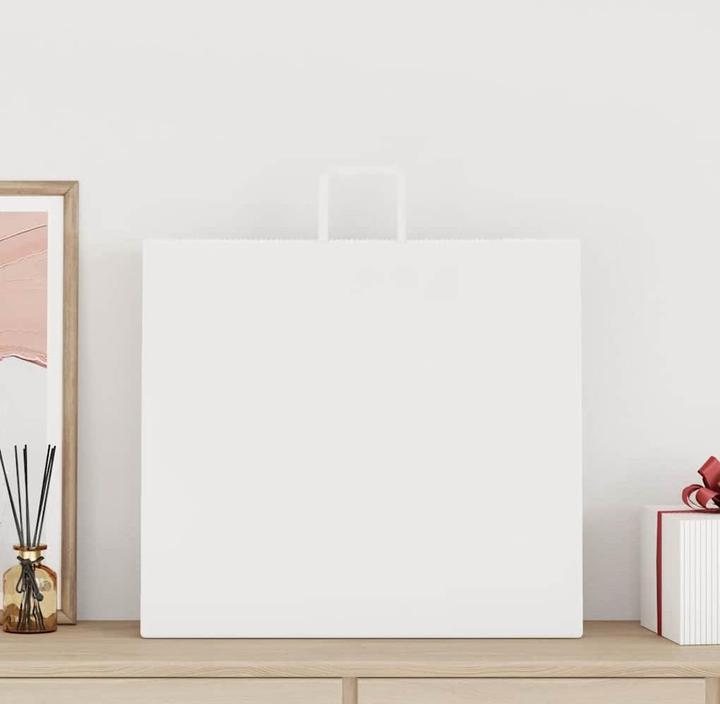 Immagine prodotto VidaXL Sacchetti di carta kraft 250 pezzi con manico Bianco 54x15x49 cm Sacchetto di carta (Borsa da regalo, 250 x)
