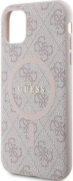 Actual product image Guess GUHMN61G4GFRP iPhone 11 6.1" / Xr różowy/pink hardcase 4G Collection Leather Metal Logo MagSaf (Apple iPhone 11)