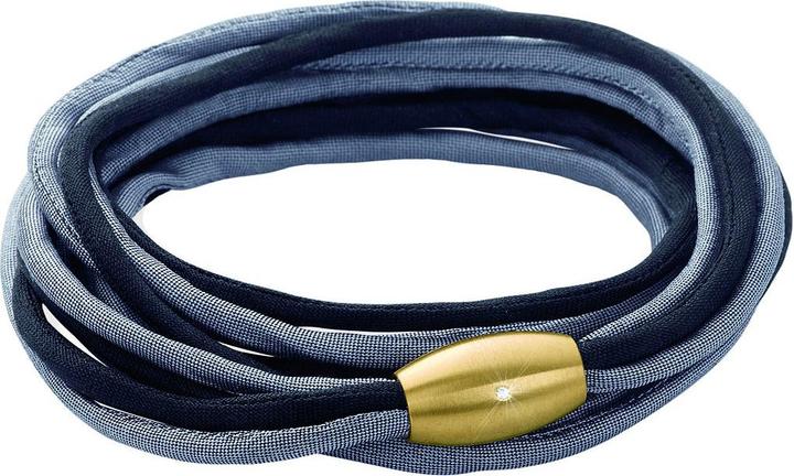 Immagine prodotto Xen Bracciale in seta grigio/nero con chiusura magnetica a diamante Lunghezze a scelta (53 cm, Seta e acciaio inossidabile)