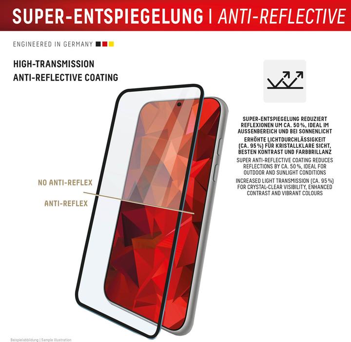 Produktbild Displex Premium Glass, Full Cover Anti-Reflex Panzerglas (1 Stück, Apple iPhone 16 Pro)
