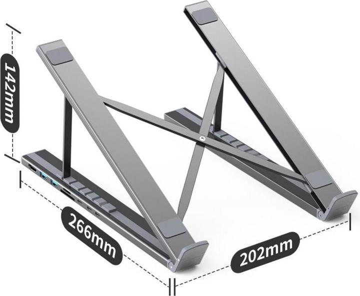 Immagine prodotto Choetech Supporto per laptop 7in1 Docking Station HUB-M48 (nero) (USB-C, 7 Porti)