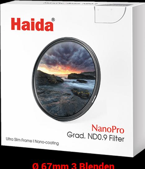Actual product image Ikan Grauverlaufsfilter 67 mm ND 0.9 von Haida (67 mm, Graduated neutral density filter, 67 mm)