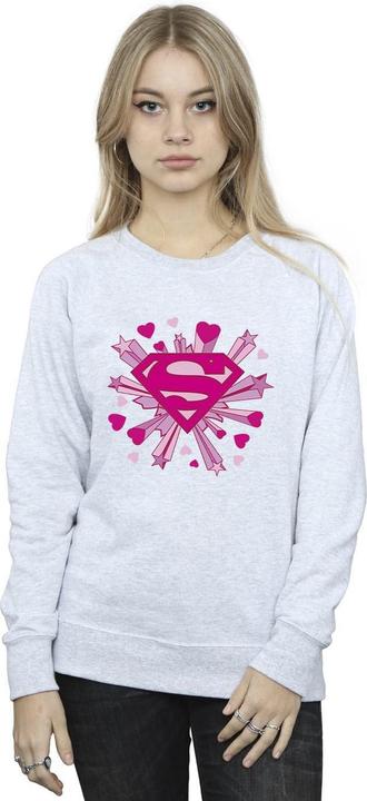 Produktbild Superman Pink Hearts And Stars Logo Sweatshirt (XL)