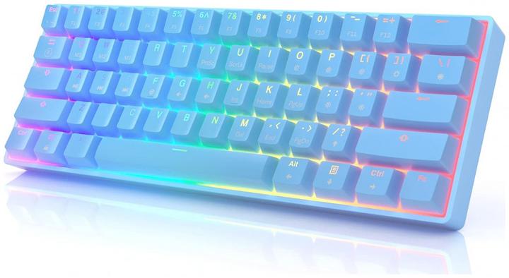 Productafbeelding HK Gaming Toetsenbord GK61 RGB Blauw met Gateron Mechanische Zwarte Schakelaars (mini 60% VS Layout) (NL, Bedraad)