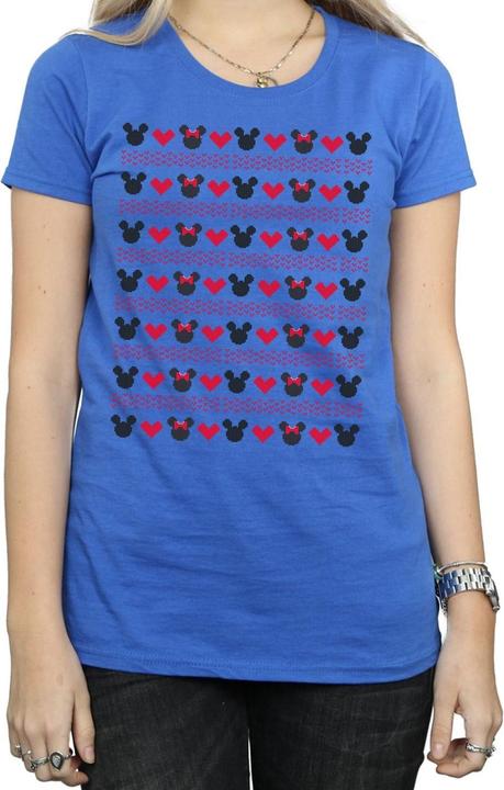 Immagine prodotto Disney Mickey And Minnie Christmas Hearts Maglietta Donna (L)