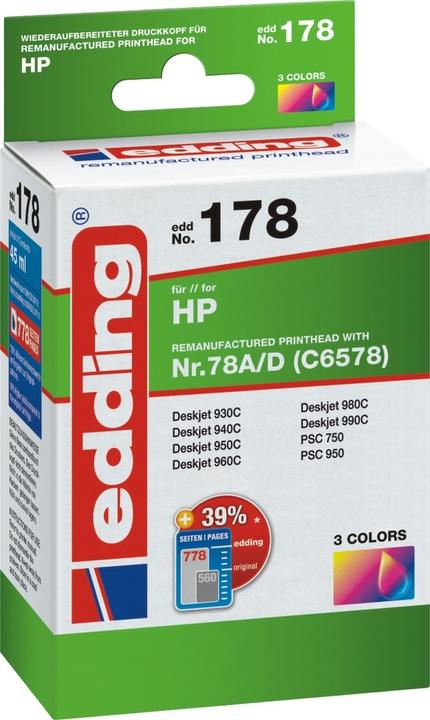 Immagine prodotto Edding L'Inchiostro Sostituisce Il N. 78 Di Hp (M, C, Y)