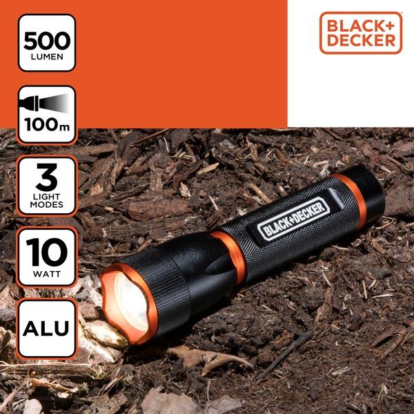 Actual product image Black & Decker Torch LED 10W 500Lm 100m beam (13.80 cm, 500 lm)