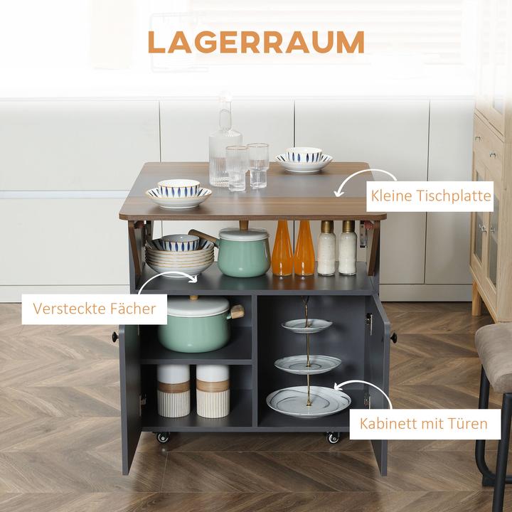 Produktbild Homcom Klapptisch mit 2 umklappbaren Tischseiten (70 x 83 x 75 cm)