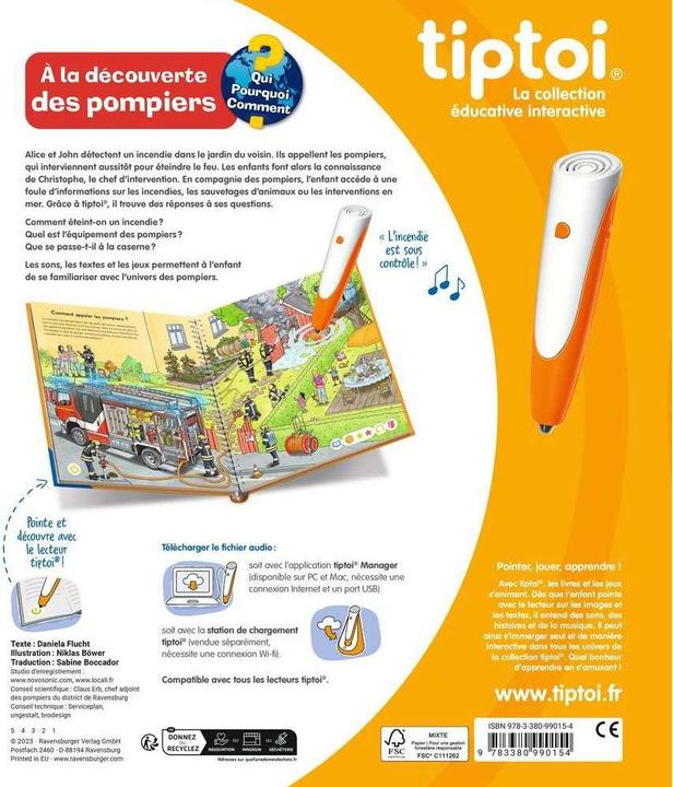 Image du produit tiptoi Livre Pompiers (Français, Collectif, 2023)
