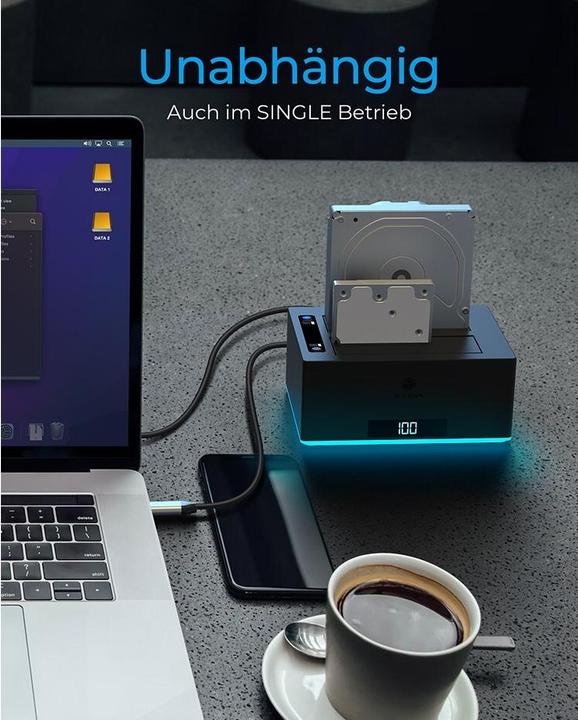 Produktbild Icy Box Docking- & Klonstation (USB-B, 1 Ports)