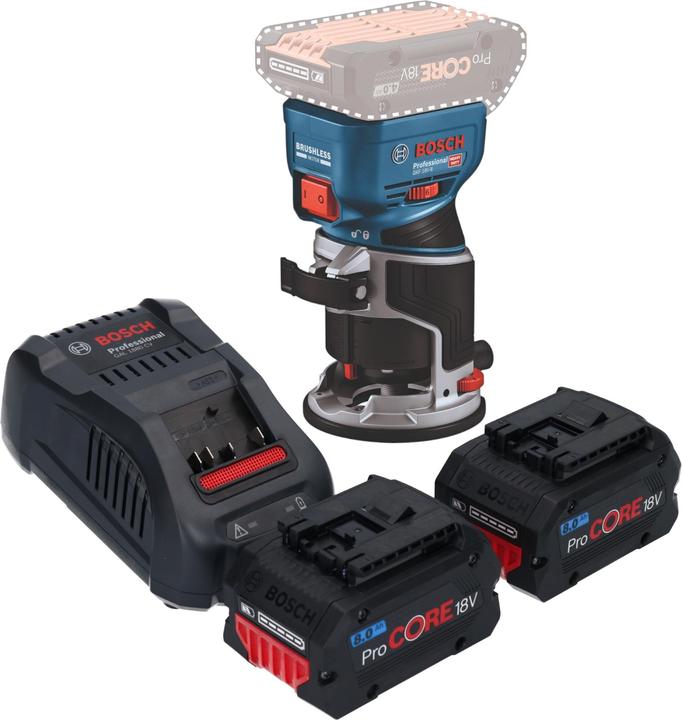Bosch Professional Bosch GKF 18V-8 Professional cordless edge router 18 V 8.0 mm brushless + 2x ProCORE battery 8.0 Ah