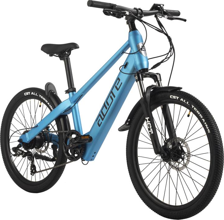Adore E-Bike für Kinder 24" Alu Kids Citybike KS-240 Heckmotor 30NM / 10,4Ah Eisblau Matt (30 cm)