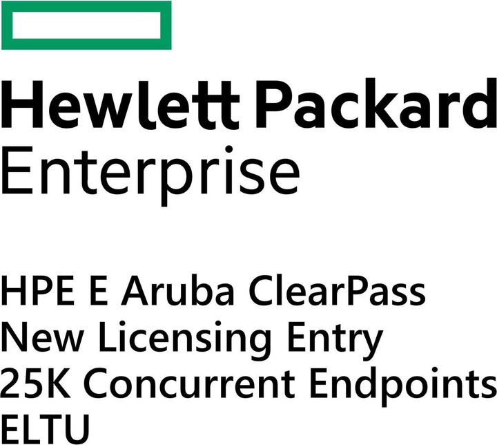 Actual product image HPE E Aruba ClearPass, New Licensing, Entry, 25K Concurrent Endpoints, E-LTU (25000 Devices)