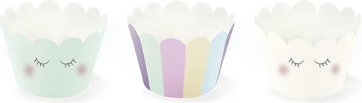 Partydeco Cupcake-/Muffinbehälter - Wolken (6St.)