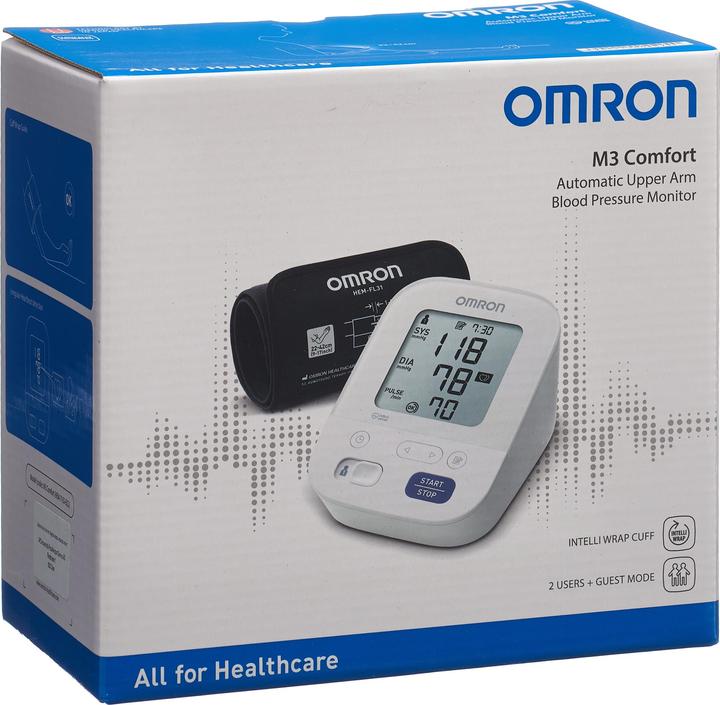 Actual product image Omron PI-APS) Upper arm blood pressure monitor M3 Comfort (Blood pressure monitor upper arm)