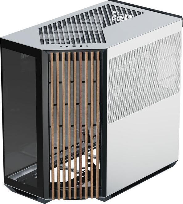 Produktbild APNX V1 PC-Gehäuse, Midi-Tower, ATX, Tempered Glass - Holz, schwarz / weiss (ATX)