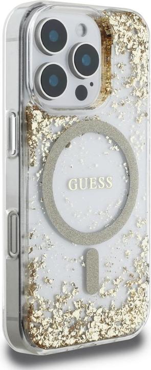 Actual product image Guess HC Resin Bottom Glitter MagSafe case for iPhone 16 Pro - gold (Apple iPhone 16 Pro)