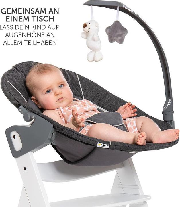 Actual product image Hauck Highchairs Alpha Plus White Newborn Set Deluxe - 4-piece highchair (Highchair)