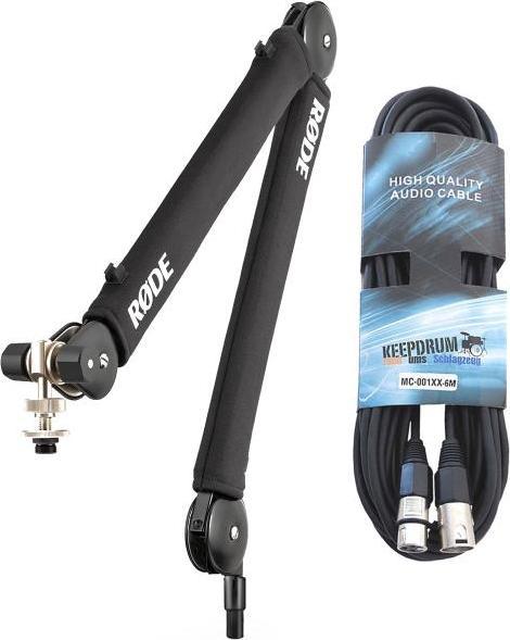 RØDE PSA1+ Black Mikrofonarm Tisch-Stativ mit keepdrum XLR-Kabel