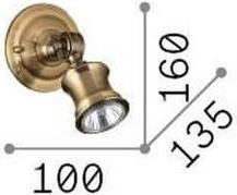 Actual product image Ideal lux BARBER GU10 wall light dimmable burnished warm white 159997 (640 lm, GU10)