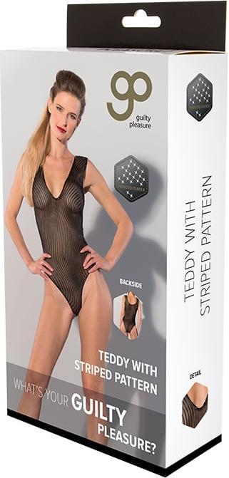 Actual product image Guilty Pleasure Gp Printed Datex Striped Teddy Black L (L)