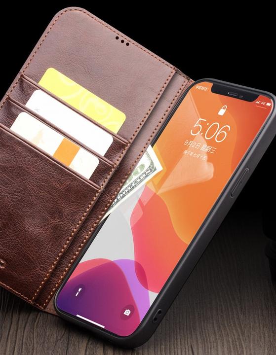 Immagine prodotto QiAlino Fourre Flip cuir véritable (Apple iPhone 12, Realme 12 Pro+)