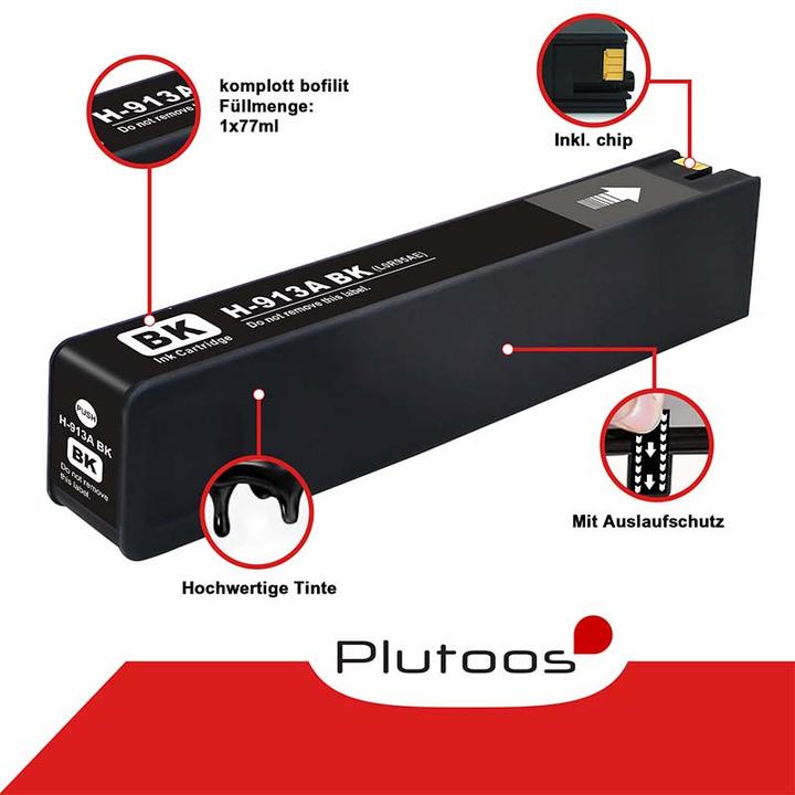 Actual product image Plutoos HP 913A Cartridge XXL compatible, Black LOR95AE