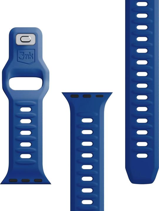 Produktbild 3MK Silicone Watch Strap Niebieski/Blue dla Apple Watch 42/44/45/49mm (Silikon, Edelstahl, 3, 4, 9, Ultra)