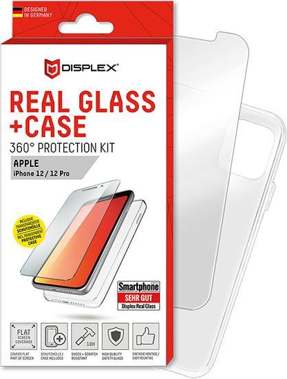 Immagine prodotto Displex Real Glass, 2D Panzerglas + Handyhülle (1 Pezzo/i, Apple iPhone 12, Realme 12 Pro+)