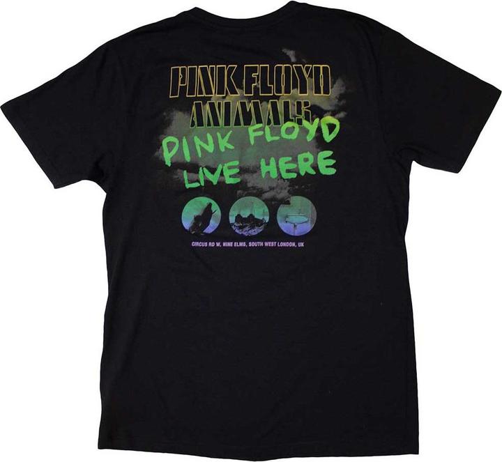 Actual product image Pink Floyd Unisex Adult Animals Rainbow Photo T-Shirt (L)