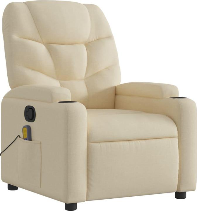 VidaXL Massagesessel Creme Stoff,Farbe: Creme,Material: Stoff (100
