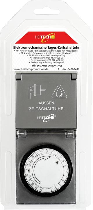 Actual product image Heitech Timer with hinged cover mechanical