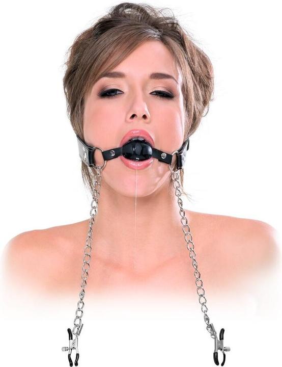 Actual product image Fetish Collection Deluxe Ball Gag En Tepelklemmen
