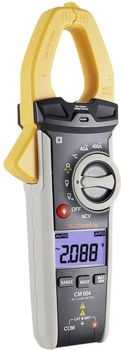 Image du produit Multimetrix Pince ampèremétrique CM 604 numérique avec étui CAT III 600V Affichage (Counts) : 4000 (CAT III 600V)