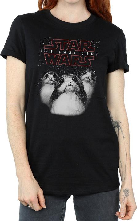 Actual product image Star Wars Womens/Ladies The Last Jedi Porgs Cotton Boyfriend T-Shirt (M)