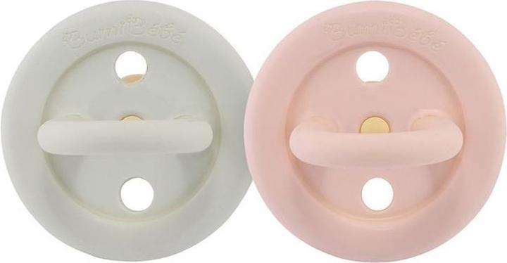Image du produit Hevea Bumi bébé sucettes en caoutchouc naturel pack de 2, Rose & Sage, rond (0-3 mois) (2 x)