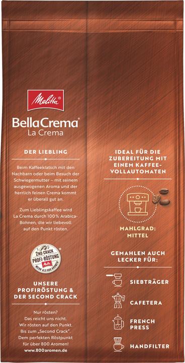 Actual product image Melitta Bella Crema Lacrema (1000 g, Medium roast)