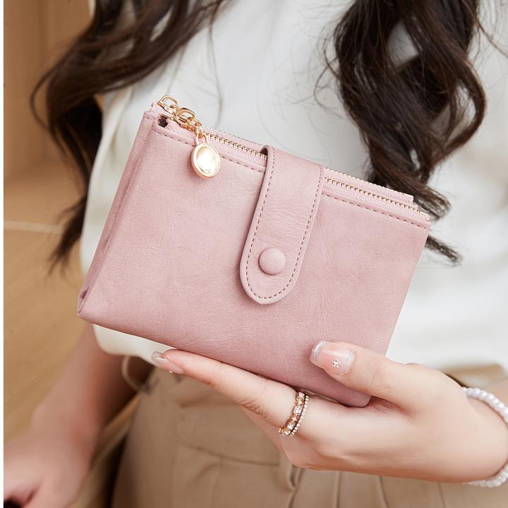 Immagine prodotto Only-Bags.Store Retro-Brieftasche mit Knopfverschluss, mehreren Kartenfächern, RFID-Blockierung, dreifach