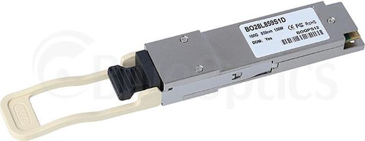 Produktbild BlueOptics 100G-QSFP28-SR4-EN-BO. SFP Transceiver-Typ: Faseroptik, Maximale Datenübertragungsrate: 100000 Mbit/