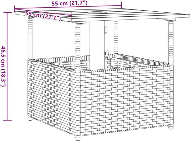 Actual product image VidaXL Gartentisch mit Schirmloch (55 cm)