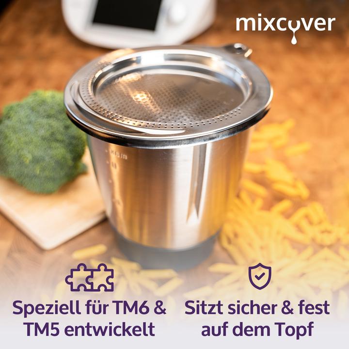 Immagine prodotto Mixcover Filtro in acciaio inox per il versamento del piatto di pesatura e paraspruzzi per Thermomix TM6 e