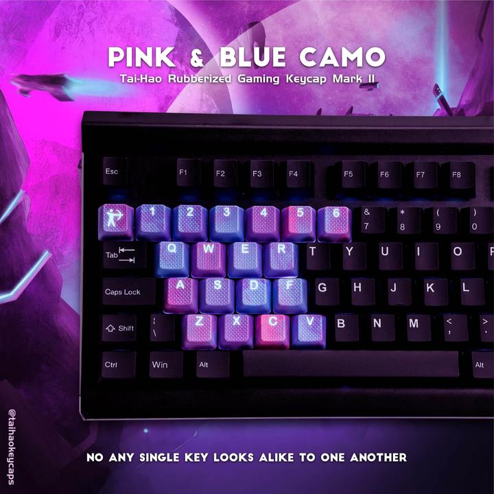 Actual product image Tai-Hao 23-Key Rubber Camo Keycap Set